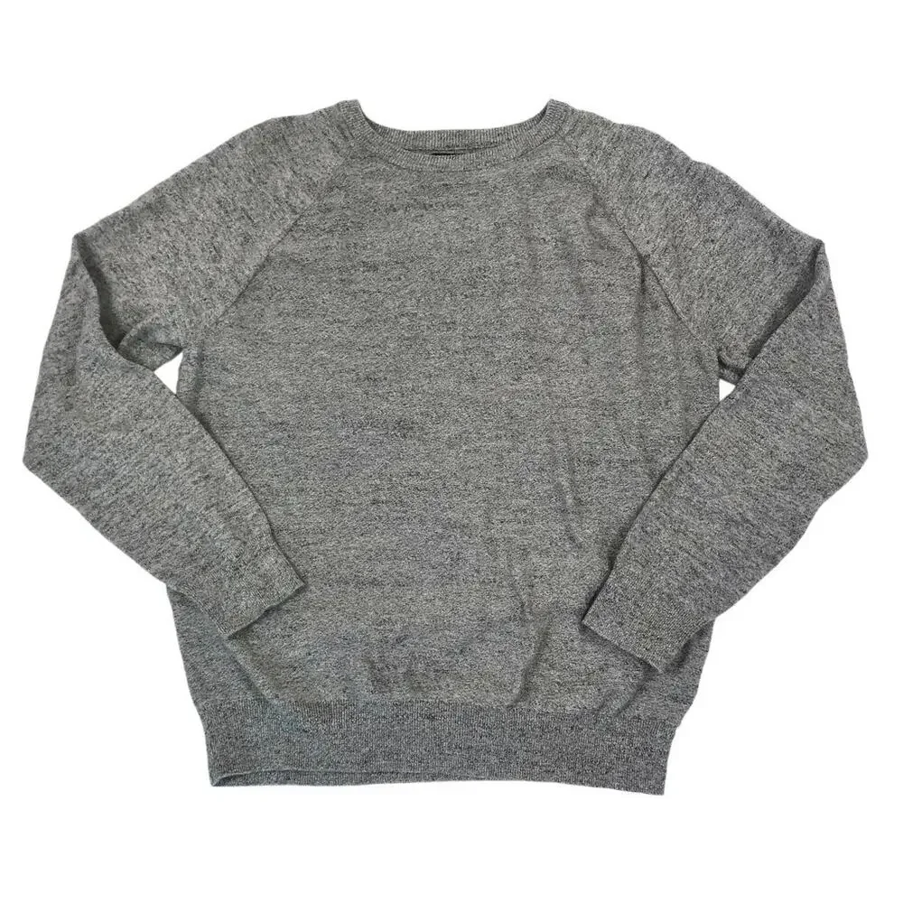 J. CREW Cotton Sweater Sz L Raglan Texture Cottage Streetwear Normcore Unisex